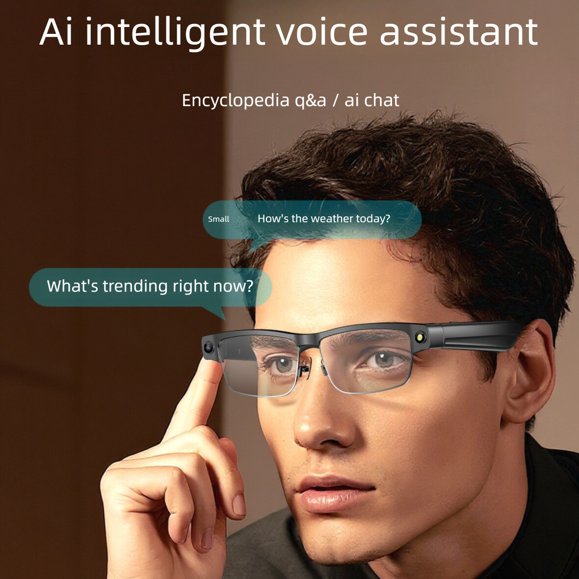 AI Intelligent Designer Business Glasses Luxury Brand Accessories High-definition 8 Million Pixel Shooting AI Assistant Real-time Translation Sunglass