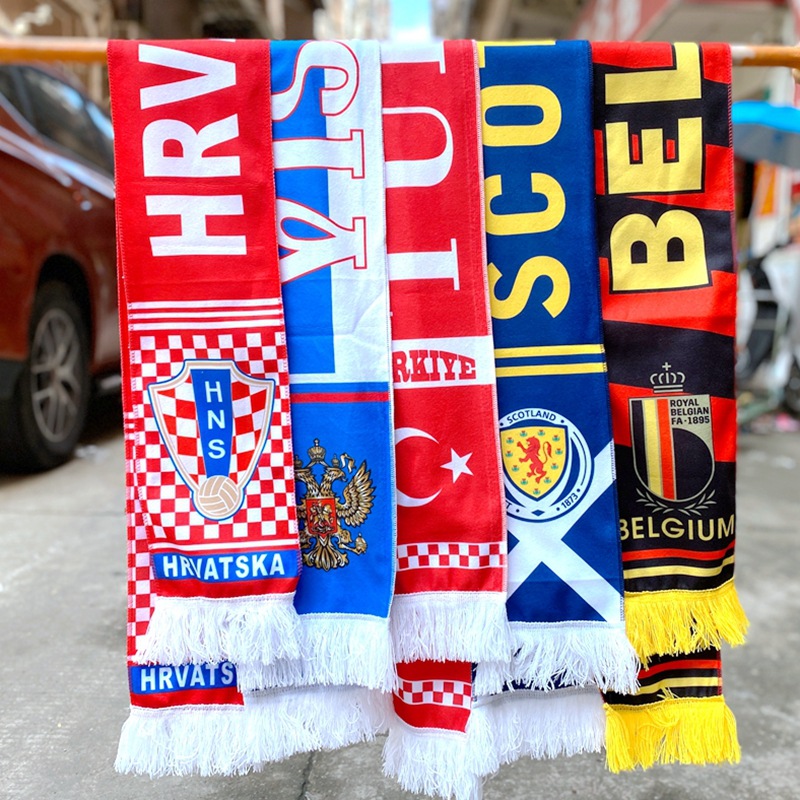 World Cup 2026 Fan Scarf, Team Colors Soccer Scarf for Fans, Reusable Football Supporter Scarf Party Decoration Gift 145x18cm