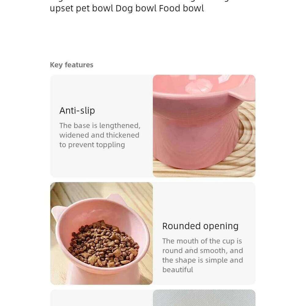 Pet Food Tilt High Bottom Neck Protector Antichoking and Cat Water Bowl Antidumping Dog Feeding Supplies 26W0330