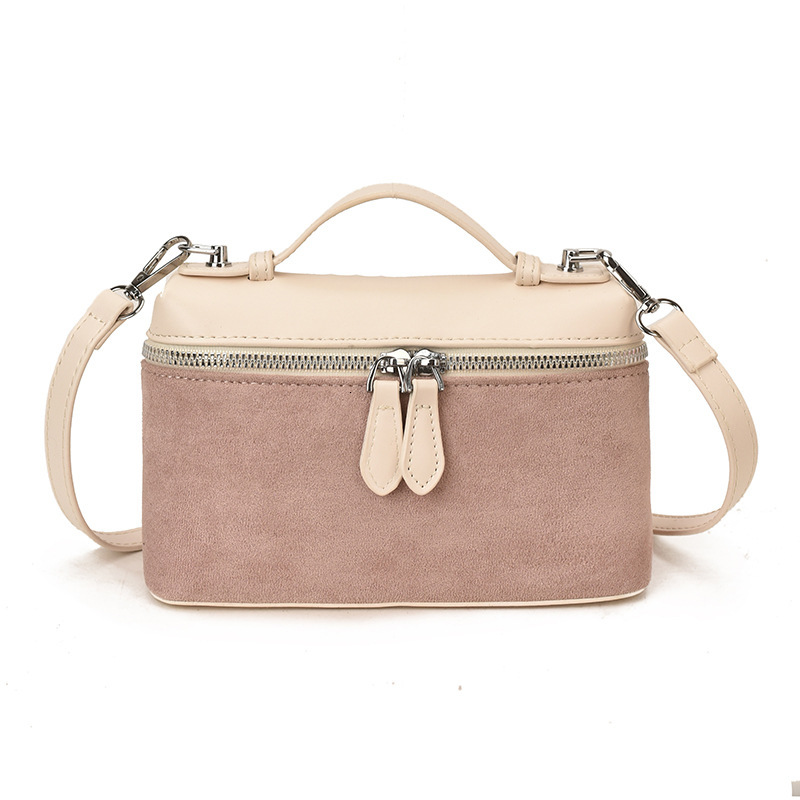 New women's vintage casual frosted lunchbox simple and stylish handbag, shoulder bag, crossbody bag for women