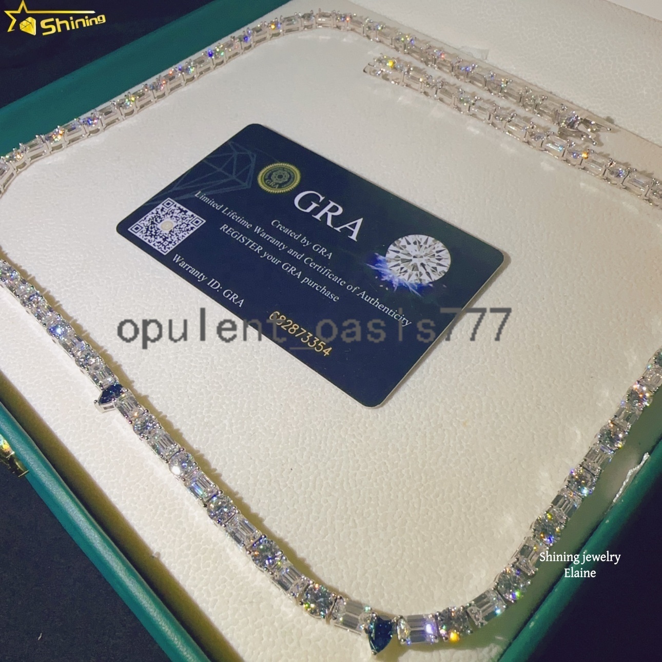 High Quality Fashion High Quality Hip Hop Iced Out Fine Custom Diamond 5MM 925 Sterling Silver Moissanite Tennis Chain Necklace