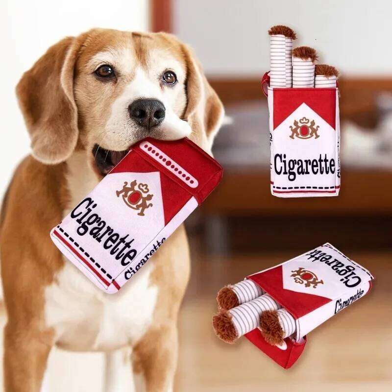 Creative Giggles Toys Doll Chewing Anti-bite Teeth Grinding Plush Simulation Cigarette Pet Dog Supplies
