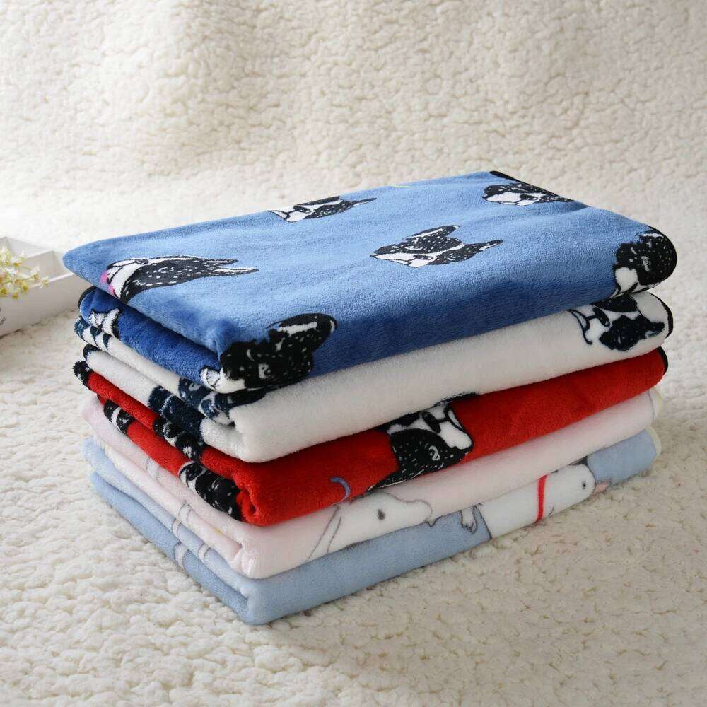 Autumn Winter Cat Bed Mats for Small Medium Cats Dogs Kitten Thicken Fleece Cozy Print Blanket Bulldog Chihuahua Pet Accessories