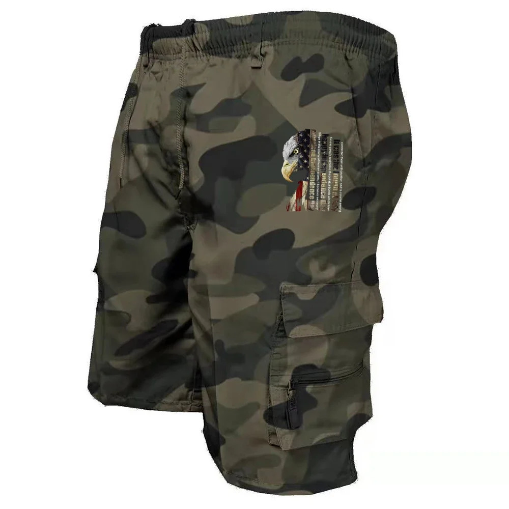 Mens Elastic Waist Cargo Work Shorts Men Outdoor Leggings Leisure Harajuku Street Style Jogging Shorts Loose Work Casual Shorts 260327