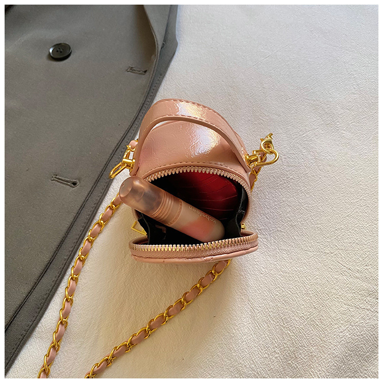 Free Shipping High Value Mini Quilted Round Crossbody Bag for Women Cute Small Handbag with Chain Strap Flower Decor