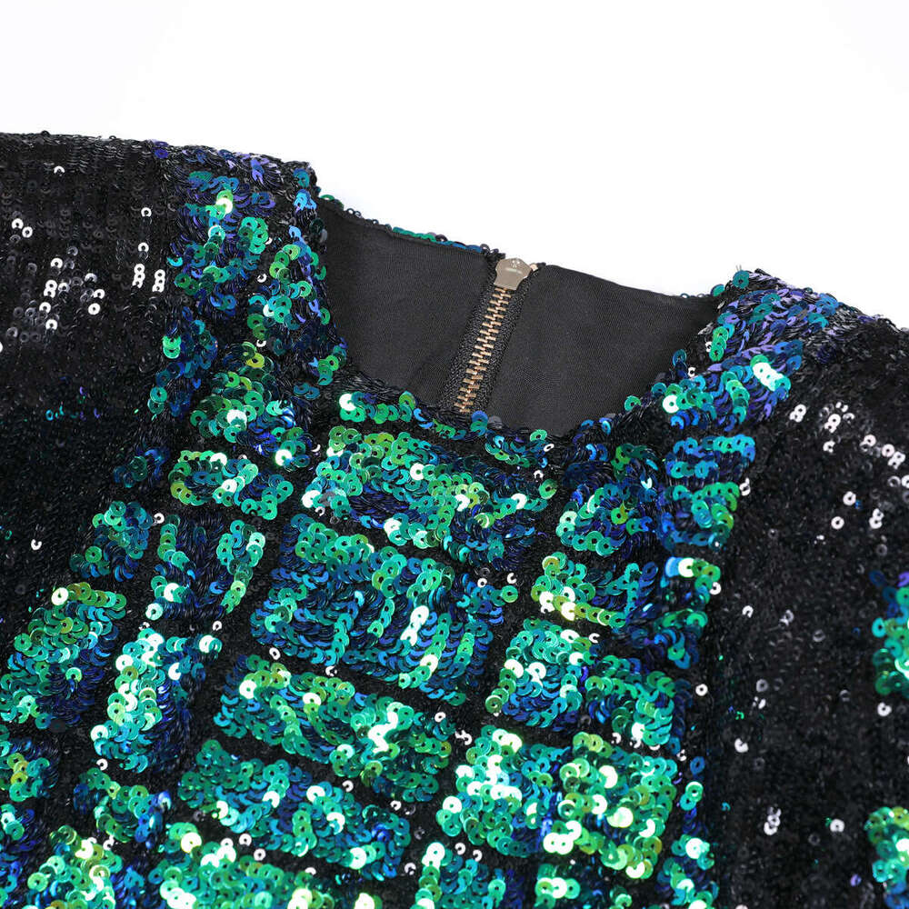 Spring D7 and summer new designer sequins elegant annual meeting slim fit stage women's party dress