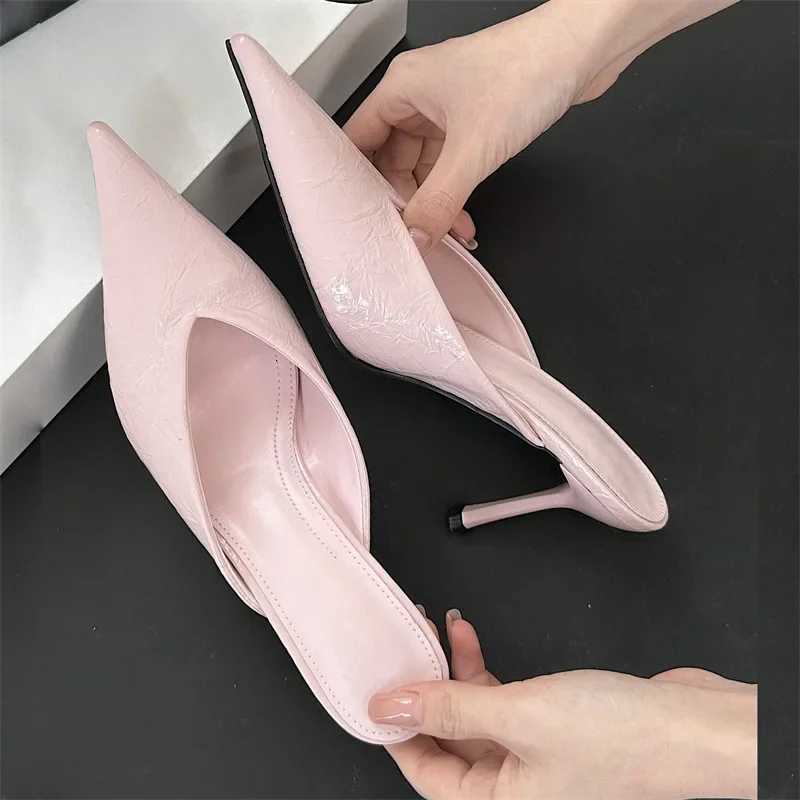 Eilyken Sexy Elegant Shallow Pointed Toe Mule Women Slippers Pumps Fashion Thin High Heels Stripper Dress Ladies Shoes Z260330