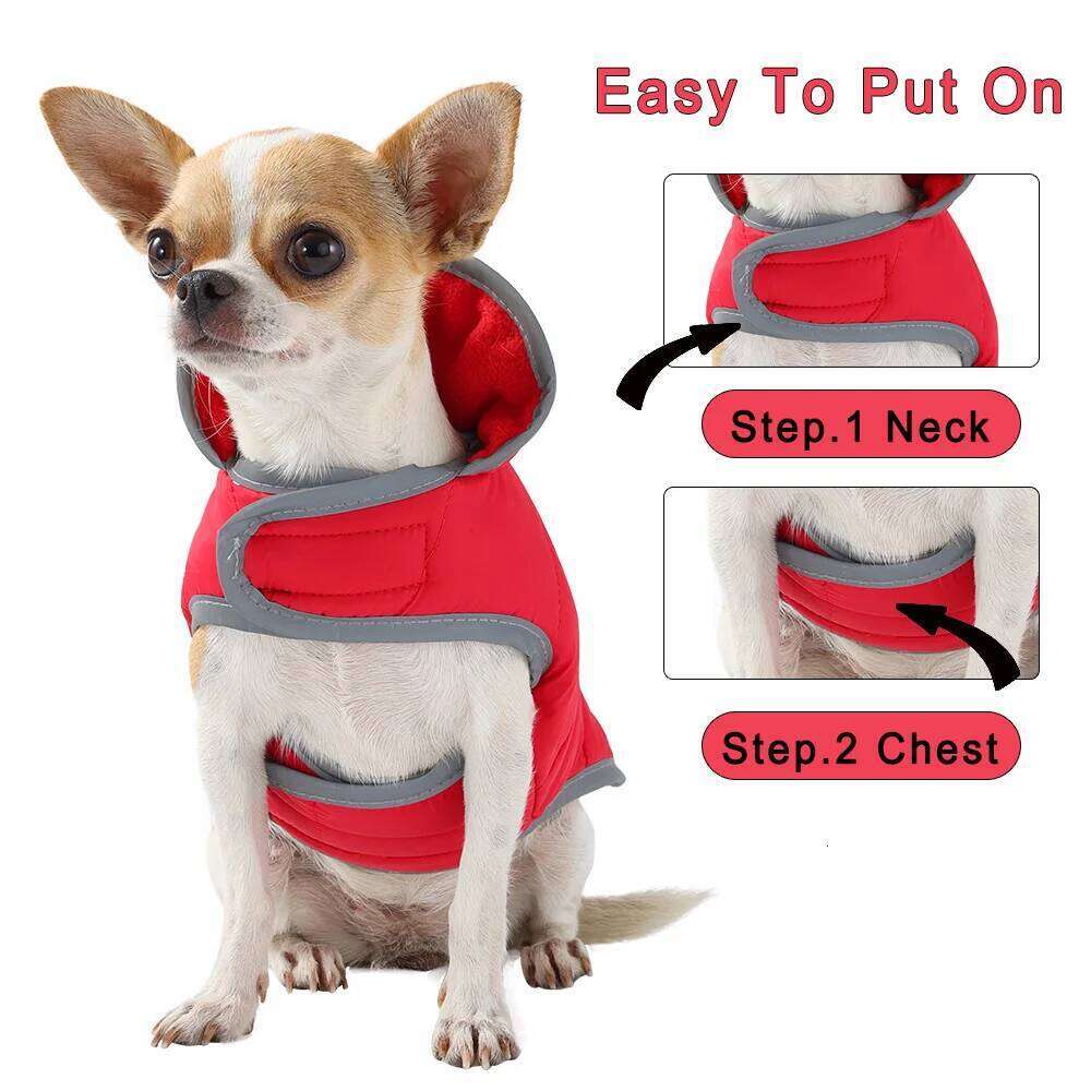 Reversible Clothes For Small Medium Dogs Cats Winter Warm Fleece Dog Jacket Reflective Puppy Clothing Bulldog Pet Costume