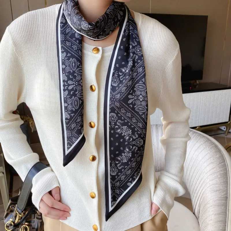 Fashion Neckerchief Skinny Hair Bands Women Silk Scarfs Long Headbands Bag Scarves 14x145cm Print Hairband Neck Scarf For Ladies Z260330