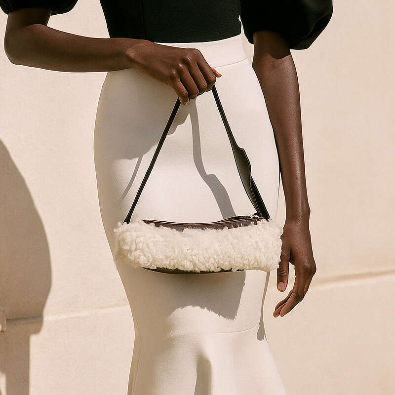 Autumn Winter New Lamb Wool Fashion Baguette Niche Underarm Single Shoulder Bag Lazy Style Handbag