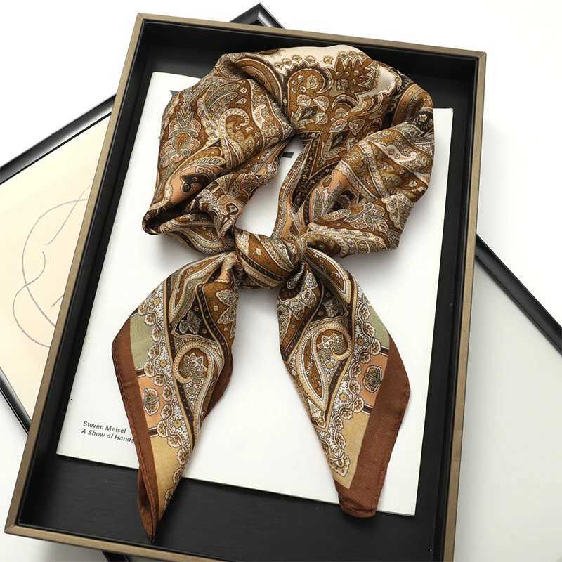 Bohen Style Print Luxury Brand Silk Square Scarf Wen Satin Shawls Neckerchief Wrap Scarves Bandana Hair Hjiab Floral X260328