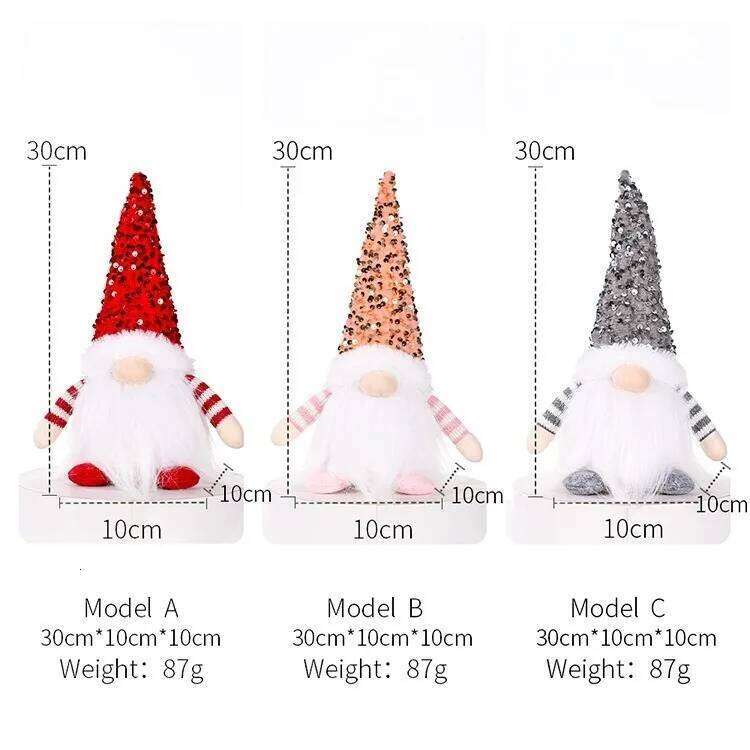 Glowing Knitted Gnome Doll with Led Night Light 30CM Christmas Decorations Home Xmas Tree Decor Navidad New Year 2025 Gift