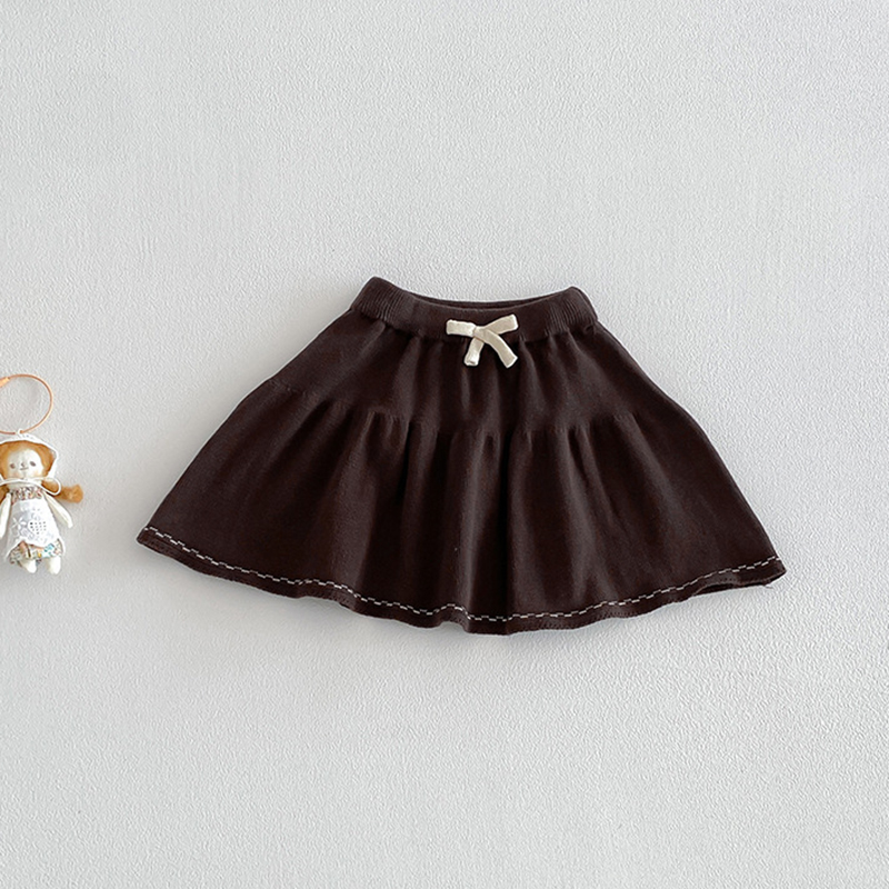 New Knitted Vest Set for Infants and Young Children, Summer Thin Women's Baby Top and Short Skirt Two Piece Set