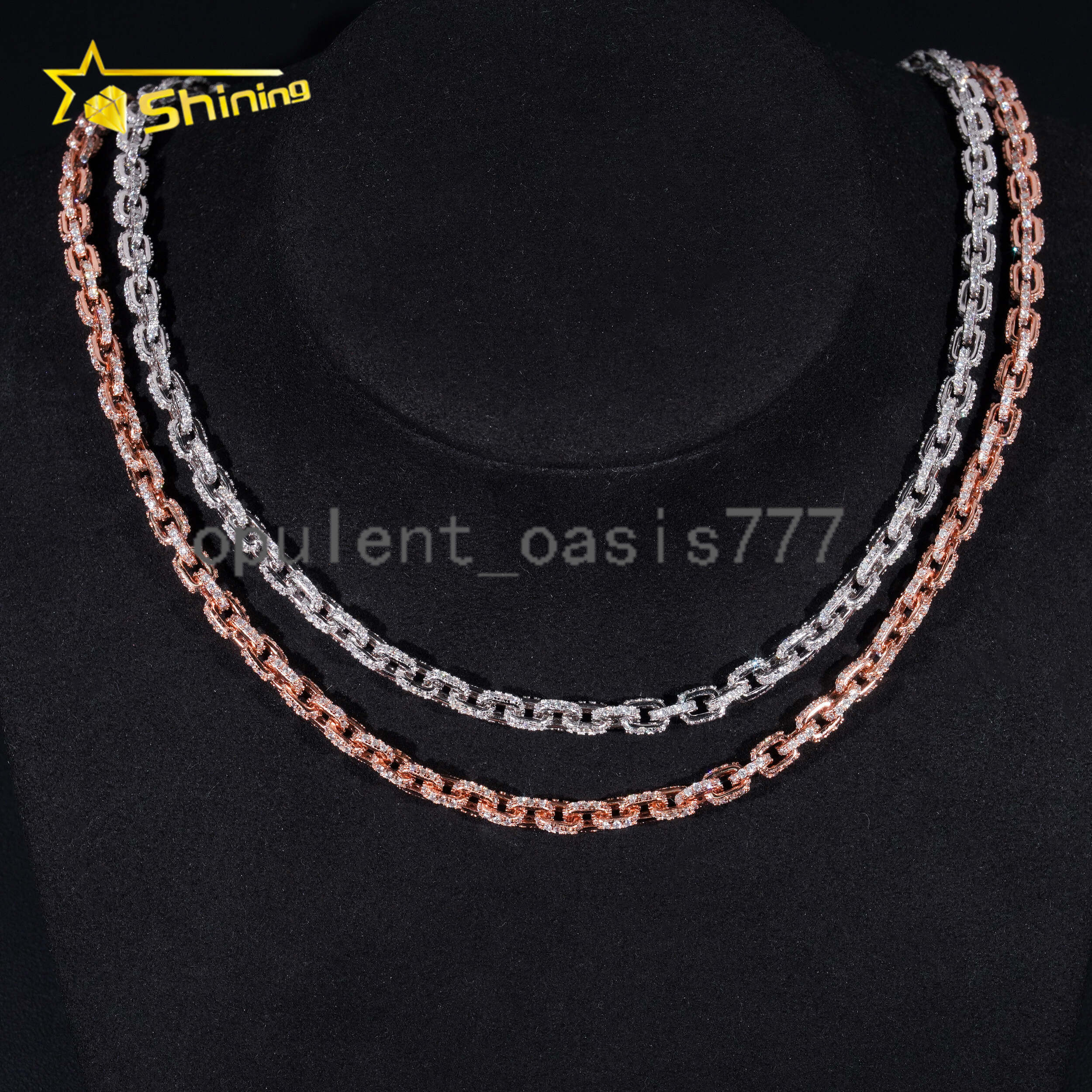 Hot Sale 4mm Iced Out Chain 925 Sterling Silver Pass Diamond Tester GRA Certified VVS Moissanite Necklace Hiphop Jewelry