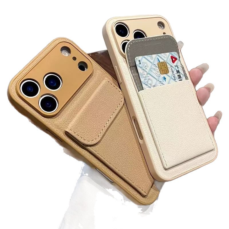 Lychee pattern card insert pocket holder card bag is suitable for iPhone new Apple mobile phone case