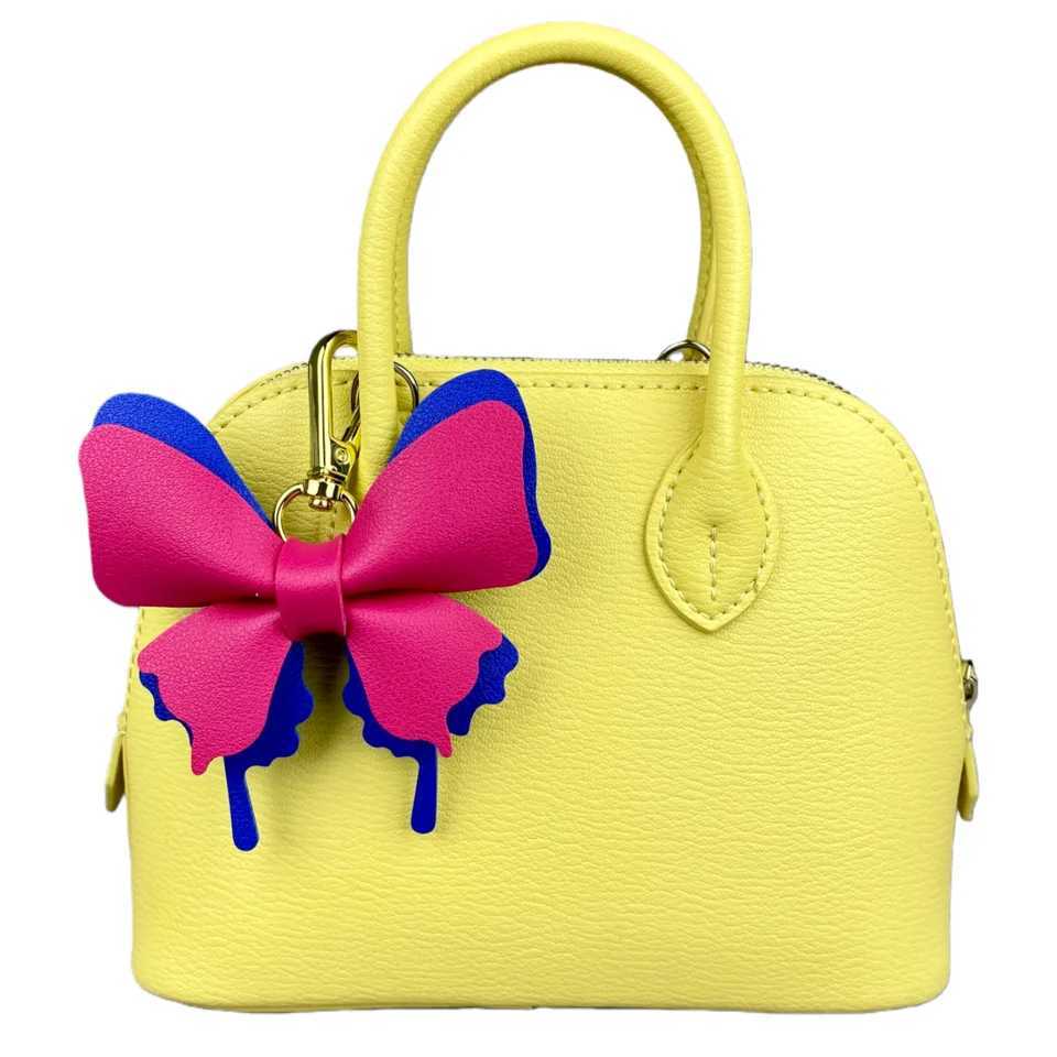 Elegant Leather Butterfly Charm for Bag PU Detachable Keyring Accessory Color-matching Creative Fashion 3D Z260330