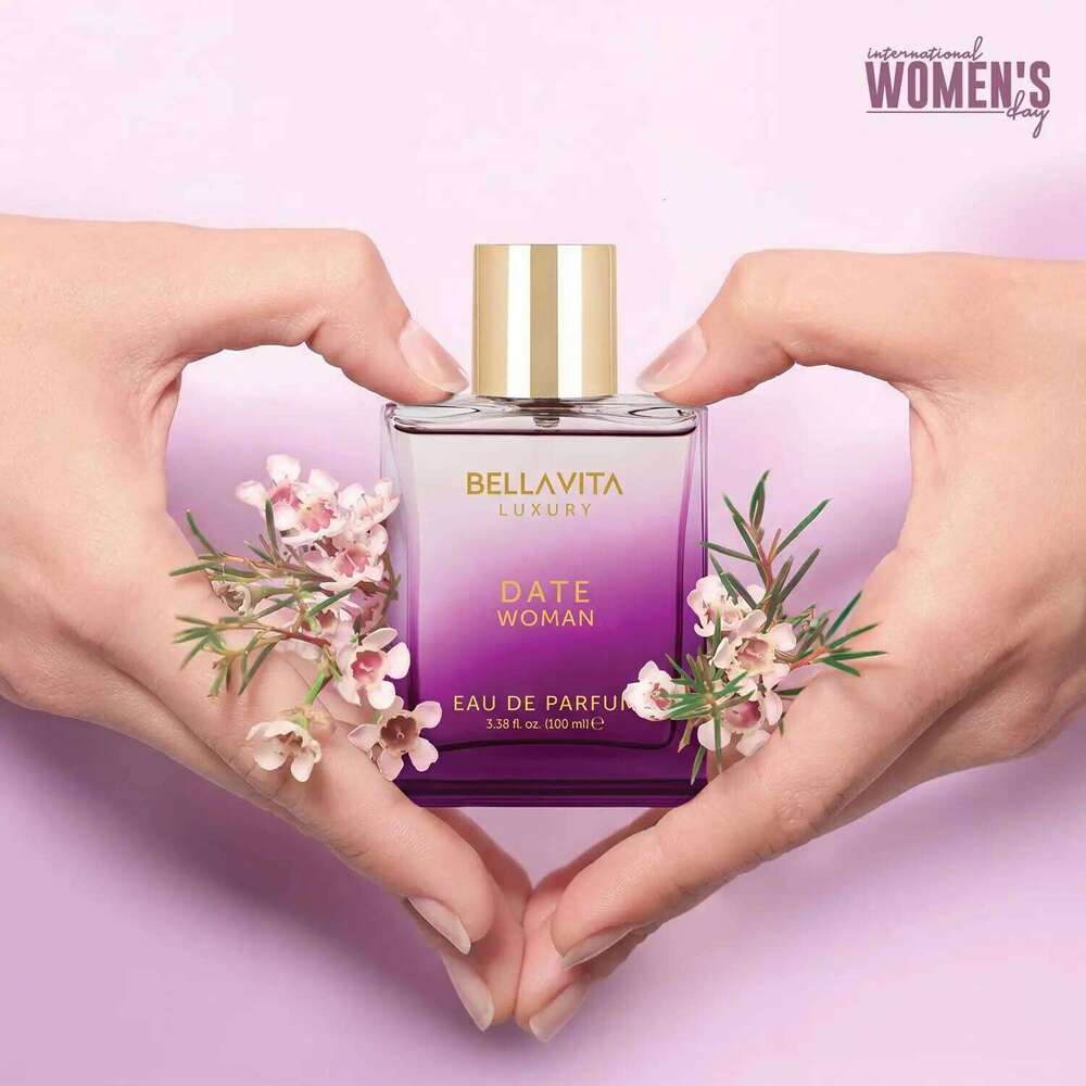 Bellavita Luxury DATE Eau de Parfum 100 ml 3.4 fl.oz. Perfume for Women Floral, Pink Pepper, Jasmine, and Moss Notes | L 26Y0330