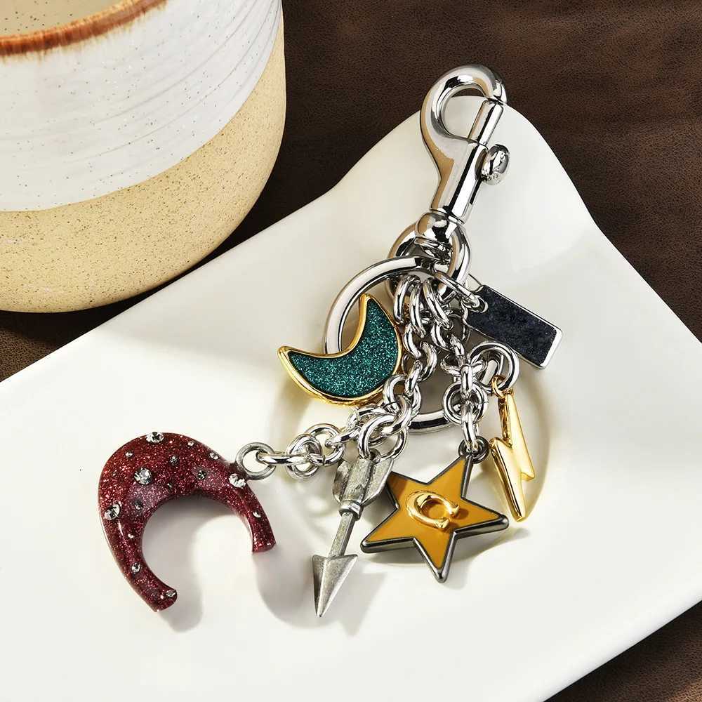 New Alloy Moon Stars Keychain Keyring Cute Bags Pendant Cartoon Car Key Chain Z260330