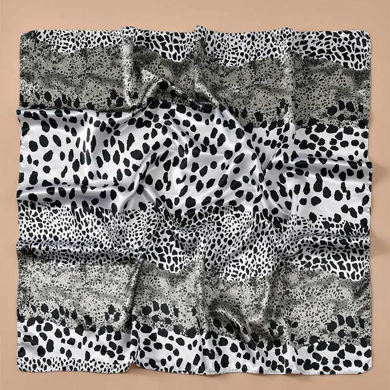 9090cm Leopard Printed Square Scarf Wen Luxury Designers Scarf Fashion Dot band Matte Soft Satin Hair Band Handkerchief X260328