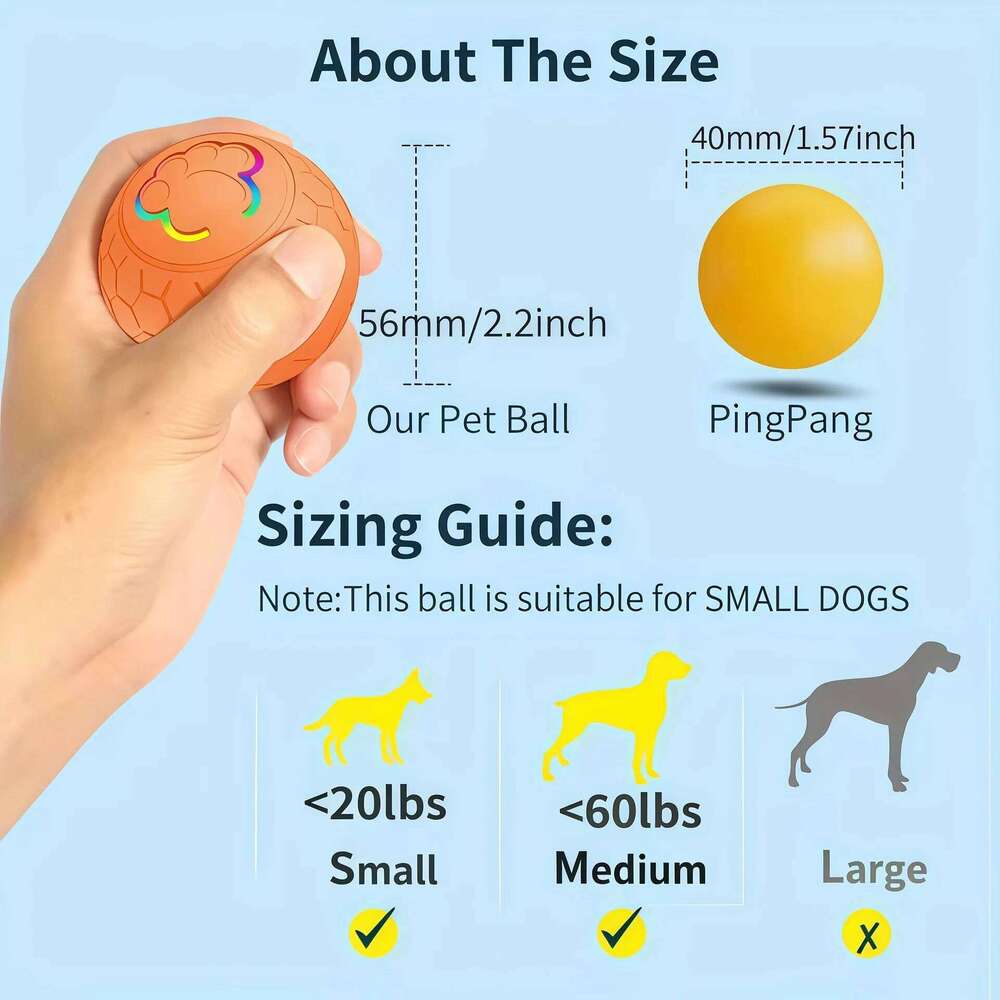 Smart Dog Interactive Electronic Pet USB Automatic Bouncing Rolling Toy Ball With RGB Lights Puppy Cat Product