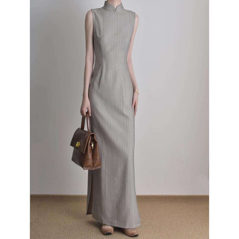 2026 Summer New Style Chinese-Inspired Retro Modified Cheongsam With Waist Slim Fit, Versatile Dress Qipao Hanfu Silk