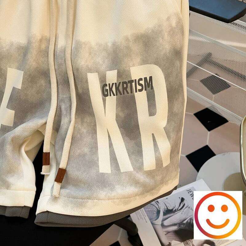 Summer Tide High Street Heavy Industrial Large Size Loose Wide Leg Casual Five Pants Splicing Heavyweight Shorts For Men Women