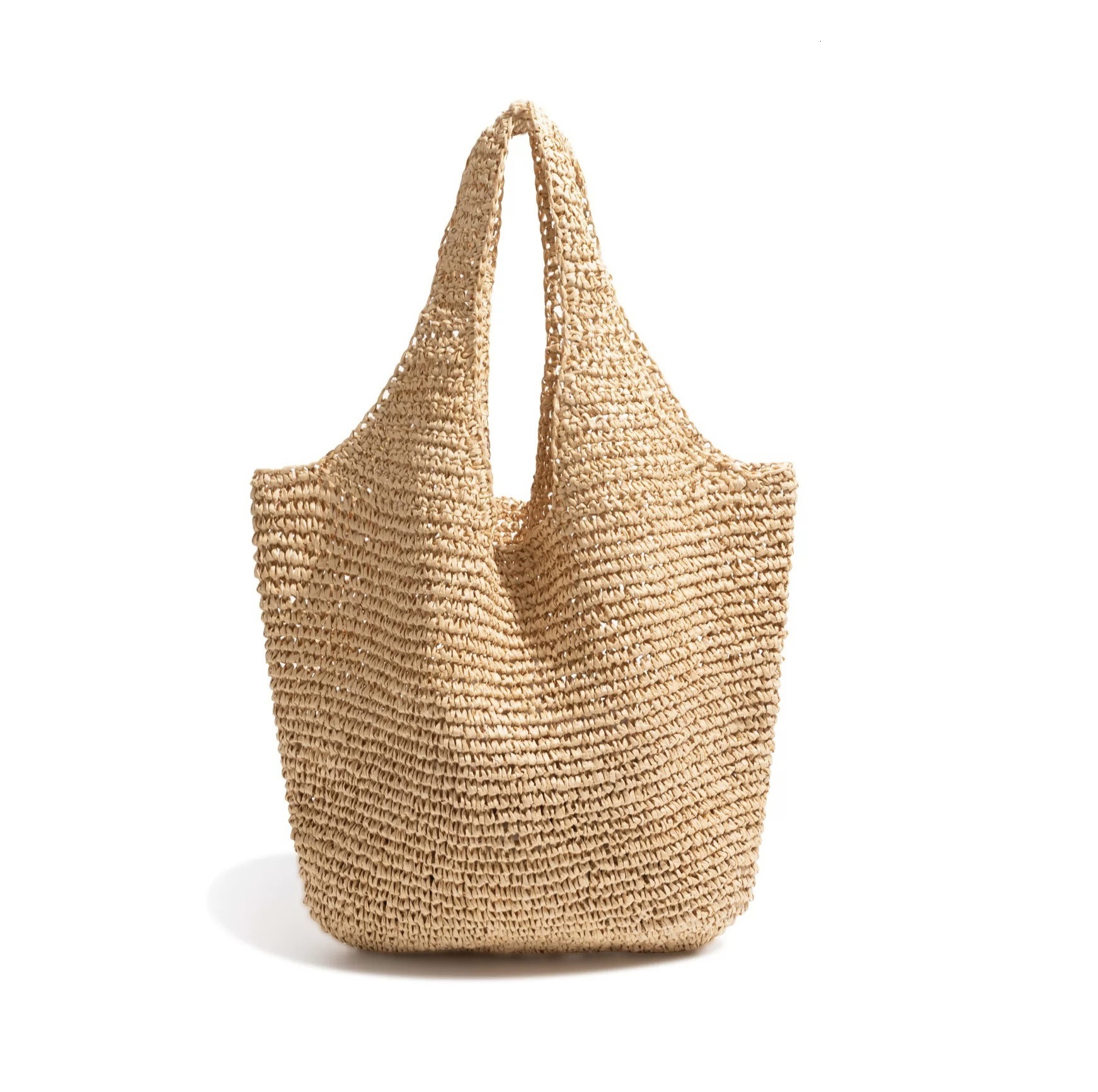 TB BHULAMTE Luxury Brand Fashion Bag Cross-border High-end Straw Bag New Handmade Woven Bag Large Capacity Tote Bag Single Shoulder Vacation Beach Bag