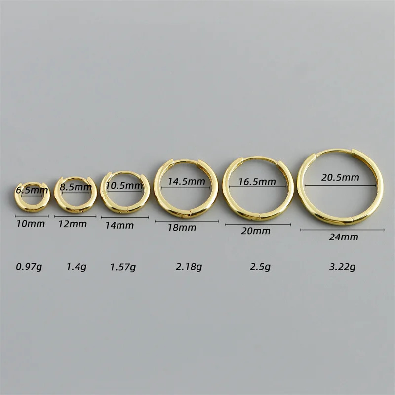 WANTME 925 Sterling Silver Simple Matte Bohemian Round Ear Buckle for Women Punk Unisex Rock Hoop Earring Jewelry Accessories 260323