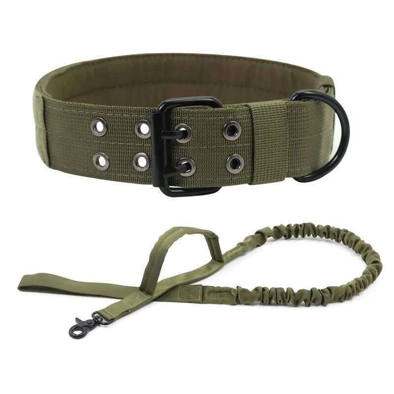 Outdoor Tactical Set Leash Metal Buckle Breathability Nylon Adjustable Dog Collar for Training Neck Pet Products