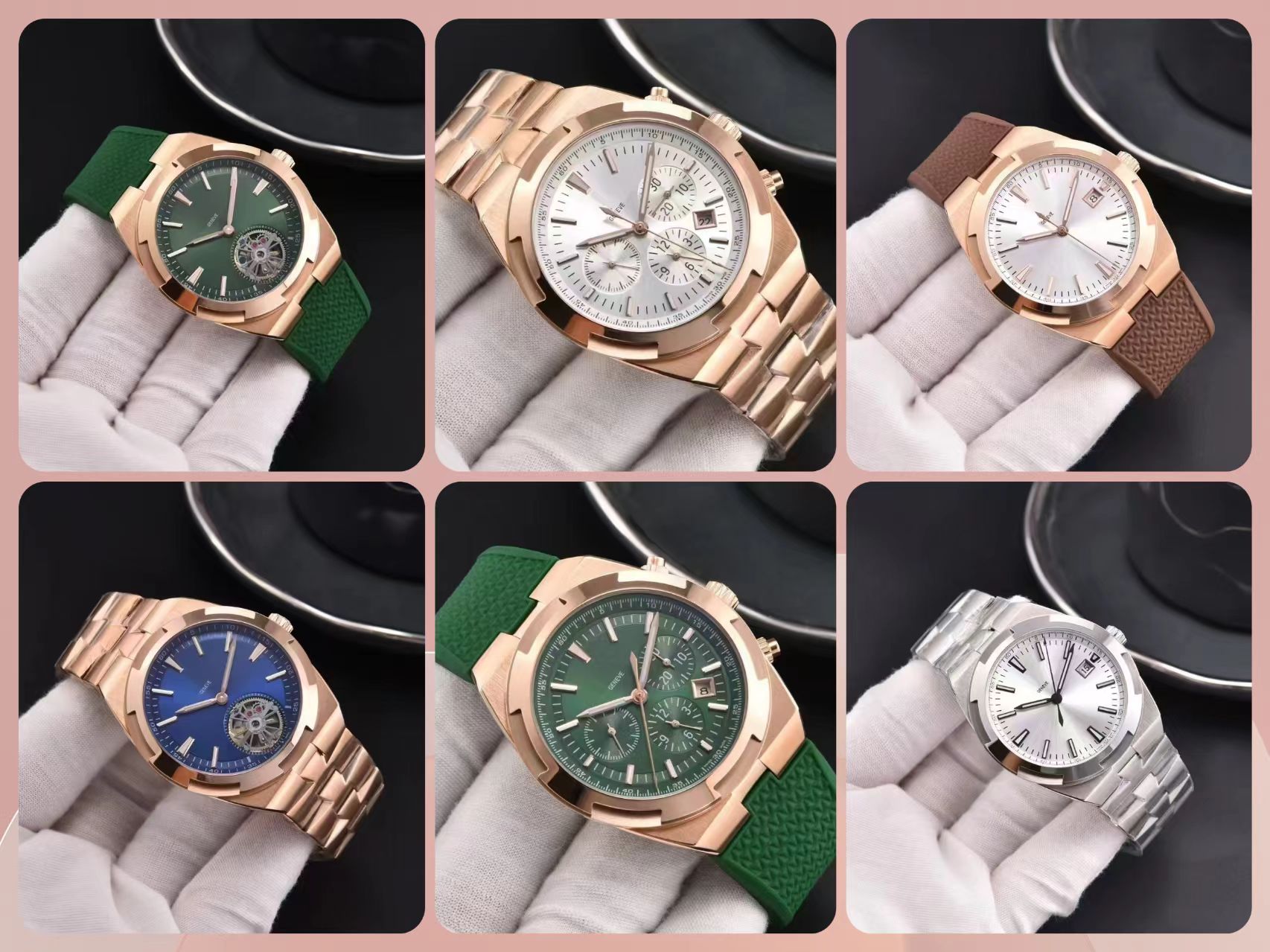 Men's watch designer designs men's mechanical watch stainless steel bracelet multi-function watch with day-date display