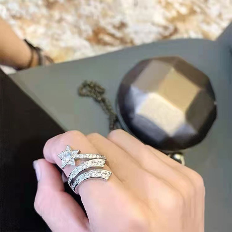 Jewlery Designer For Women New Meteor Zircon Diamond Ring Women, Ins European And American Jewelry, Adjustable Open Ring, Elegant Finger