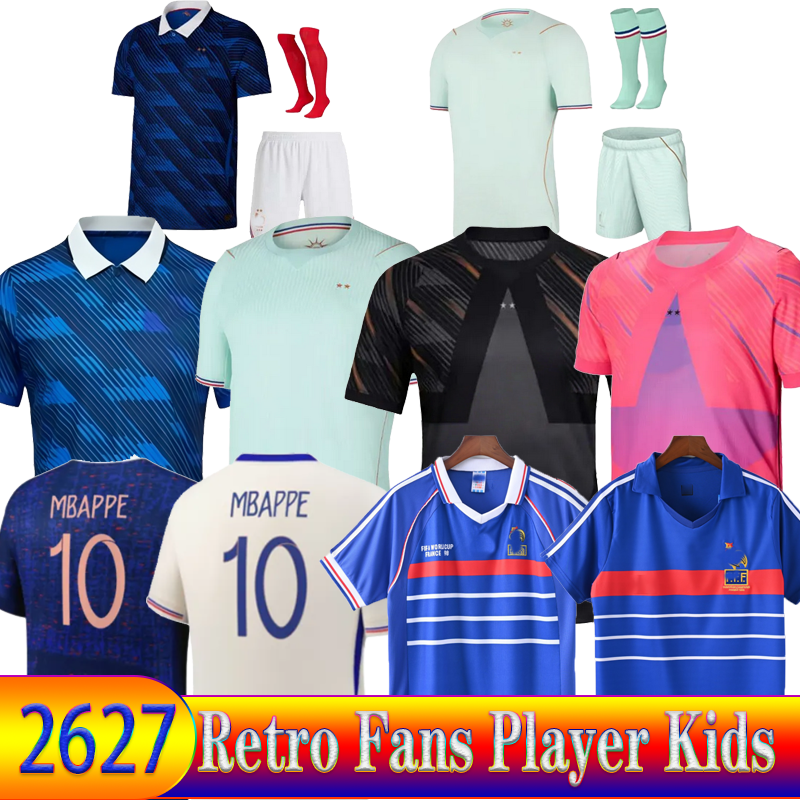 2026 2027 French Football World Cup BENZEMA MBAPPE GRIEZMANN SALIBA PAVARD Dembele 2026 Maillot De Foot Kids 25 26 27 Men's football shirt 1998 KOLO MUANI 2006 vintage