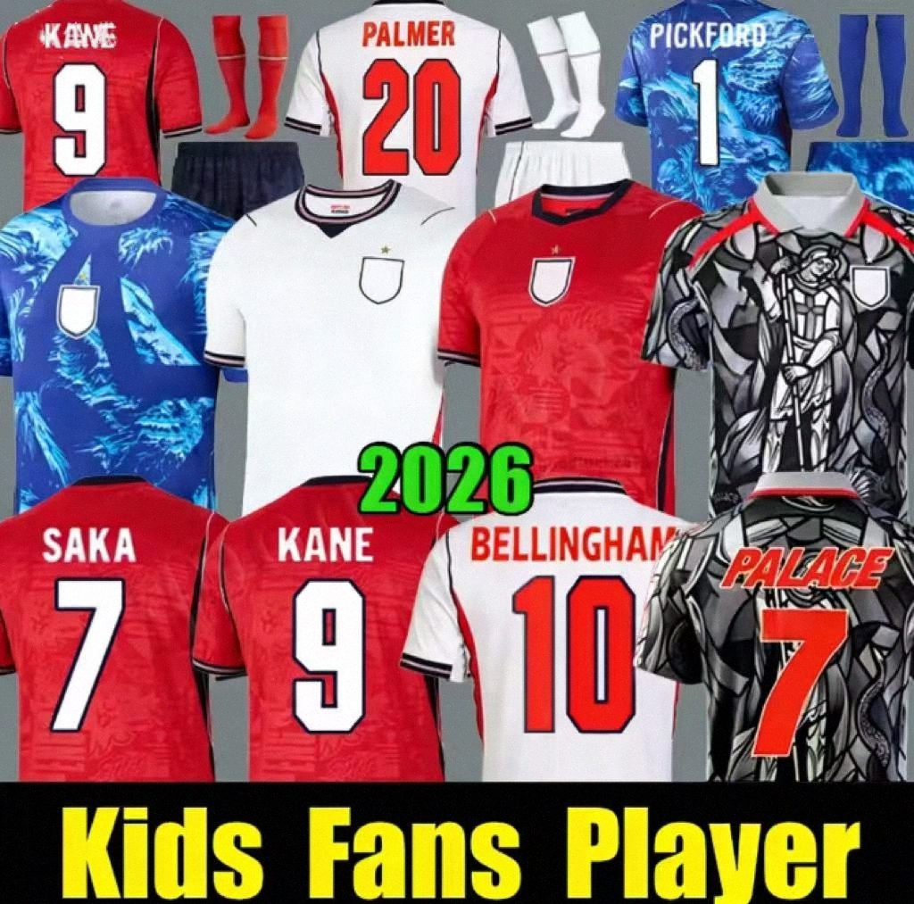 2026 England Soccer Jersey Men Kids 25 26 27 KANE BELLINGHAM RASHFORD RICE FODEN GORDON TONEY PALMER PICKFORD Football Shirt Soccer 15RI#