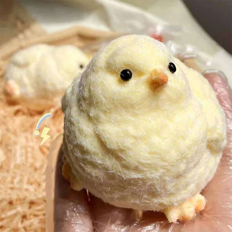 Kawaii Miniature Slow Rebound Squeeze Sticky Handmade TPR Mini Chick Stress Relief Squishy New Fidget Toy