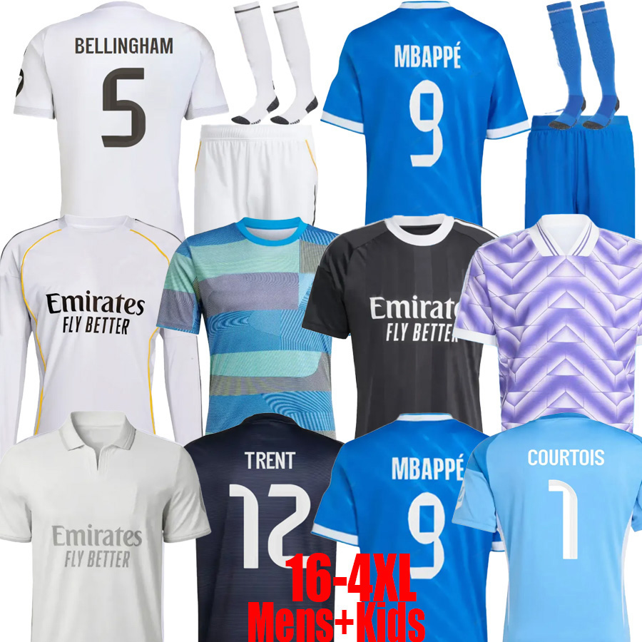 25 26 27 reals madrid Soccer jerseys MBAPPE BELLINGHAM Ronaldo VINI JR Valverde Endrick RODRYGO CAMAVINGA Arda Guler TRENT 2026 2027 125th football shirt set