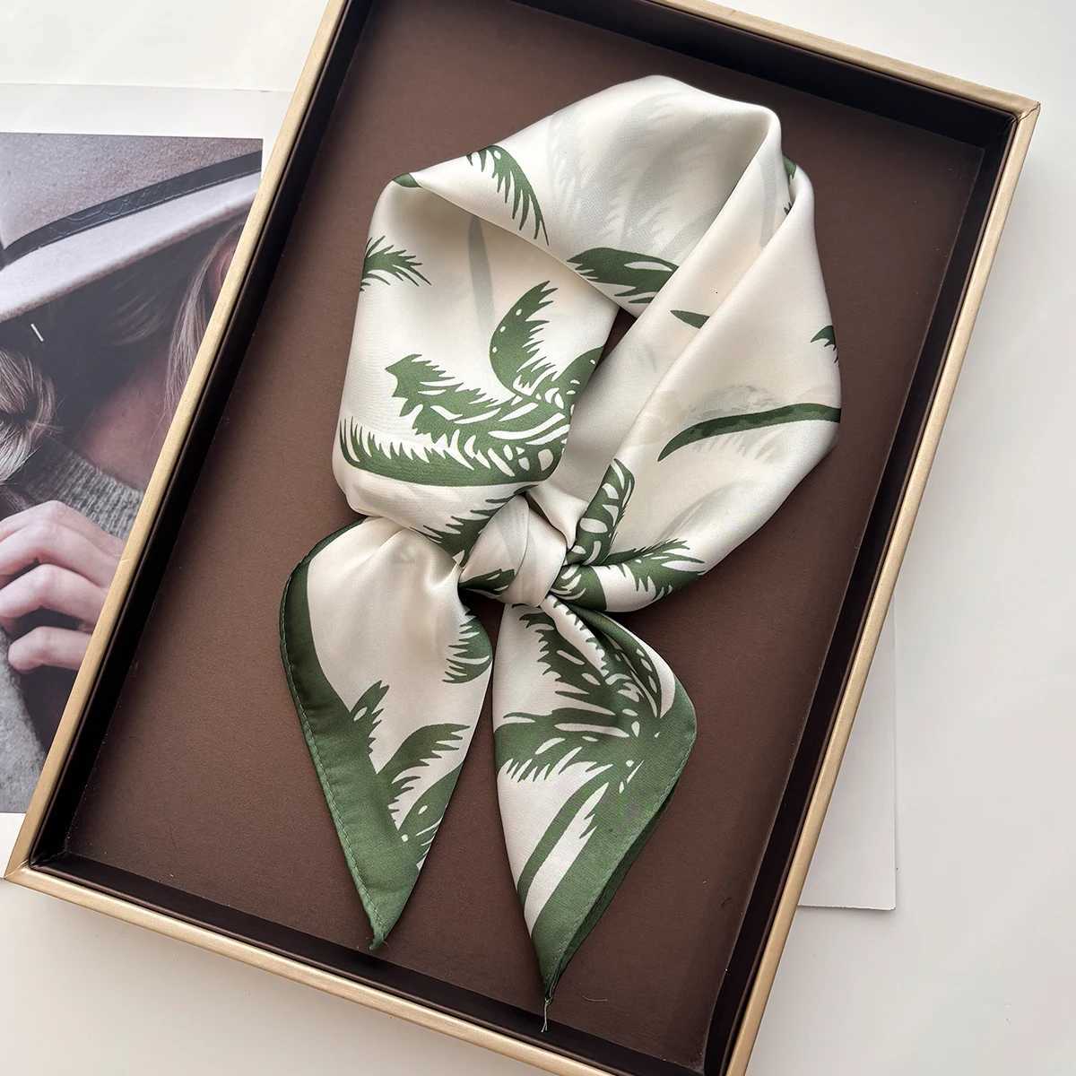 2026 Women Square Scarf Silk Imitation Print Neckerchief Bandana Foulard Female Shawl Scarves Wrap Head Hair Band Ties Z260330