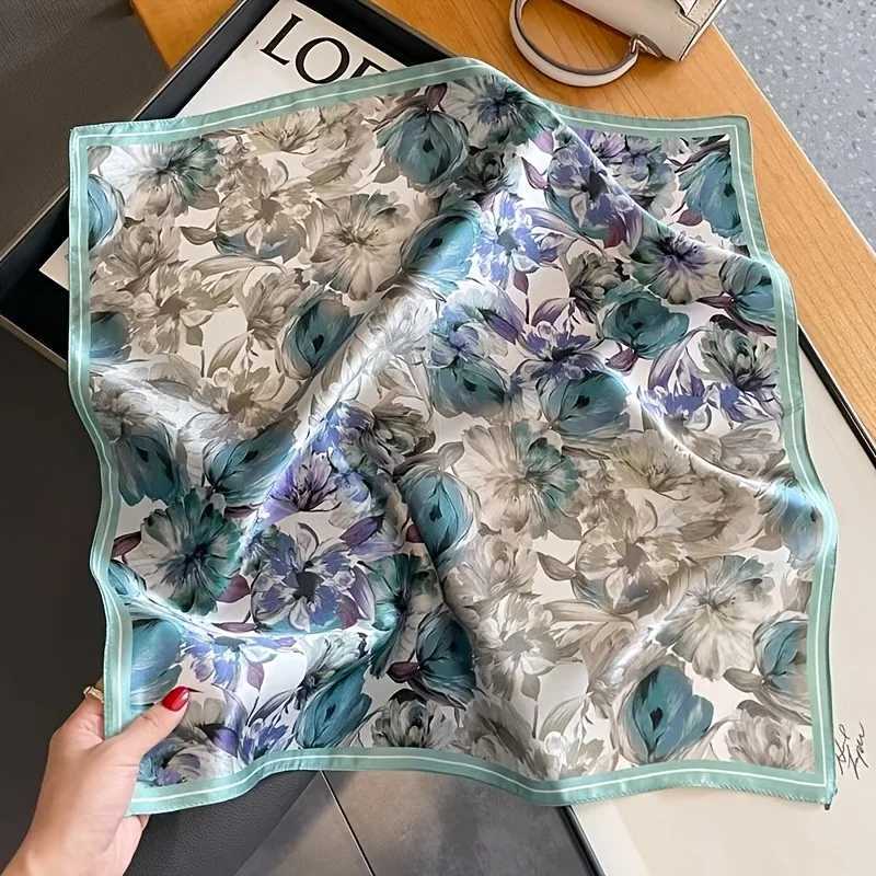 1pc Floral Luxury Satin Texture Womens scarf Neck/Hair/Bag Decoration Women Fashion Accessory Z260330