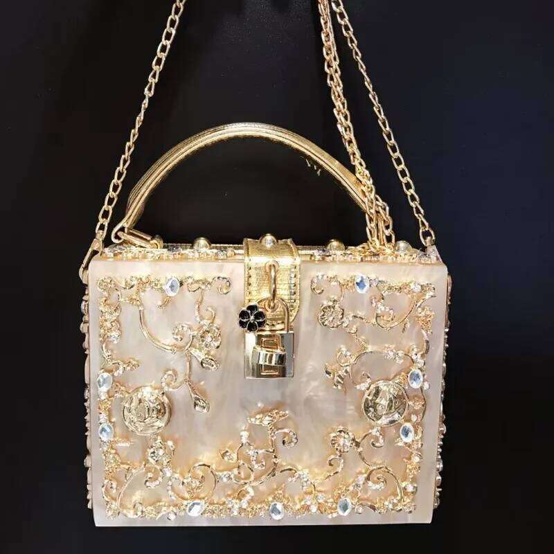 Chinese Embroidery High Grade Acrylic Evening Luxury Rhinestone Designer Clutch Purse Women Shoulder Bag Clutches For Wedding Party Handbag Clutch Bag