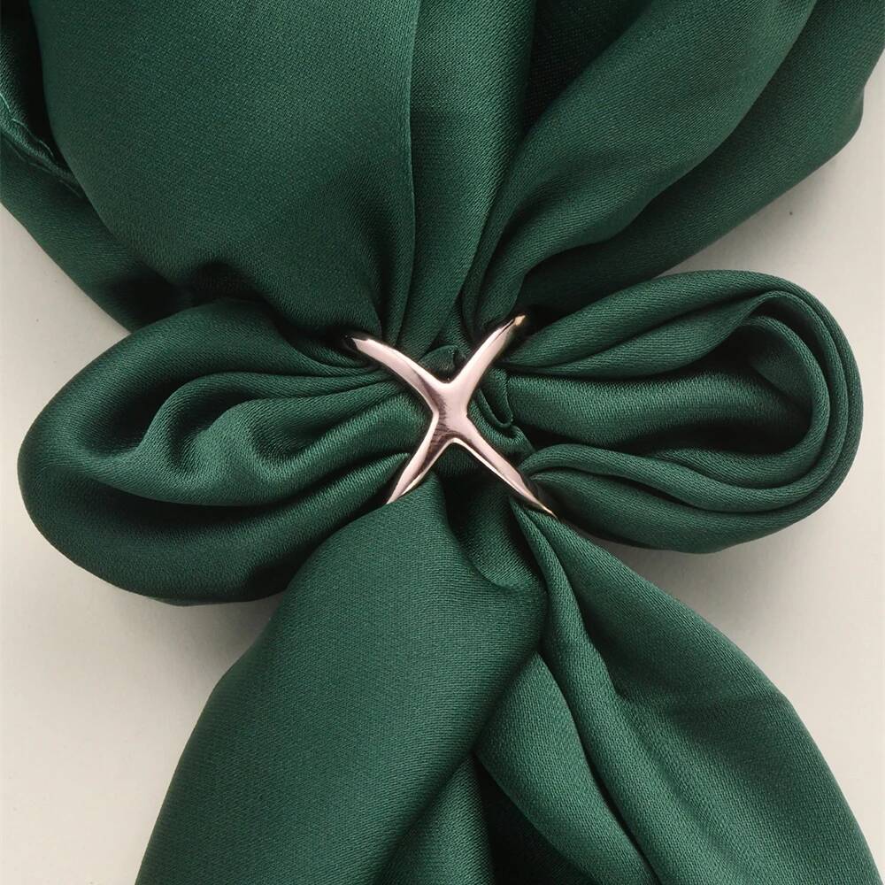 1pc Modern X-Shaped Hollow-Out Scarf & Shawl Clip, Coat Belt Buckle, Blouse Knot, Minimalist Clothing Accessory