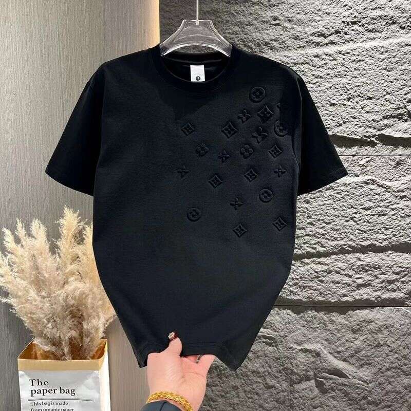 Stylish and slimming printed half-sleeve T-shirt, new summer model, round-neck pullover, men's thin short-sleeve breathable shirt