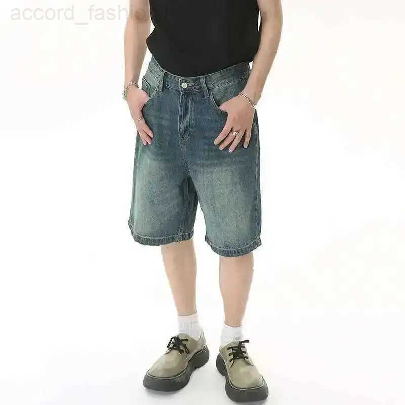 IEFB Summer Mens Casual Jeans Shorts Loose Mid High Waist Fashion Knee Lenght Denim Short Pants Vintage Male New Korean 9A8588 H260330