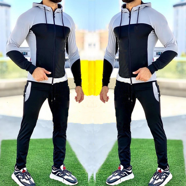 Amazon WISH cross-border e-commerce autumn men's fashion brand hooded sports sweatshirt set, casual and versatile