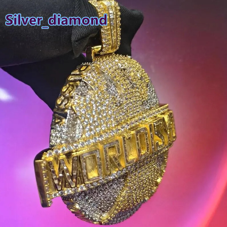Iced Out World Is Yours Globe Pendant Gold and Silver Tone Hip Hop Jewellery for Men