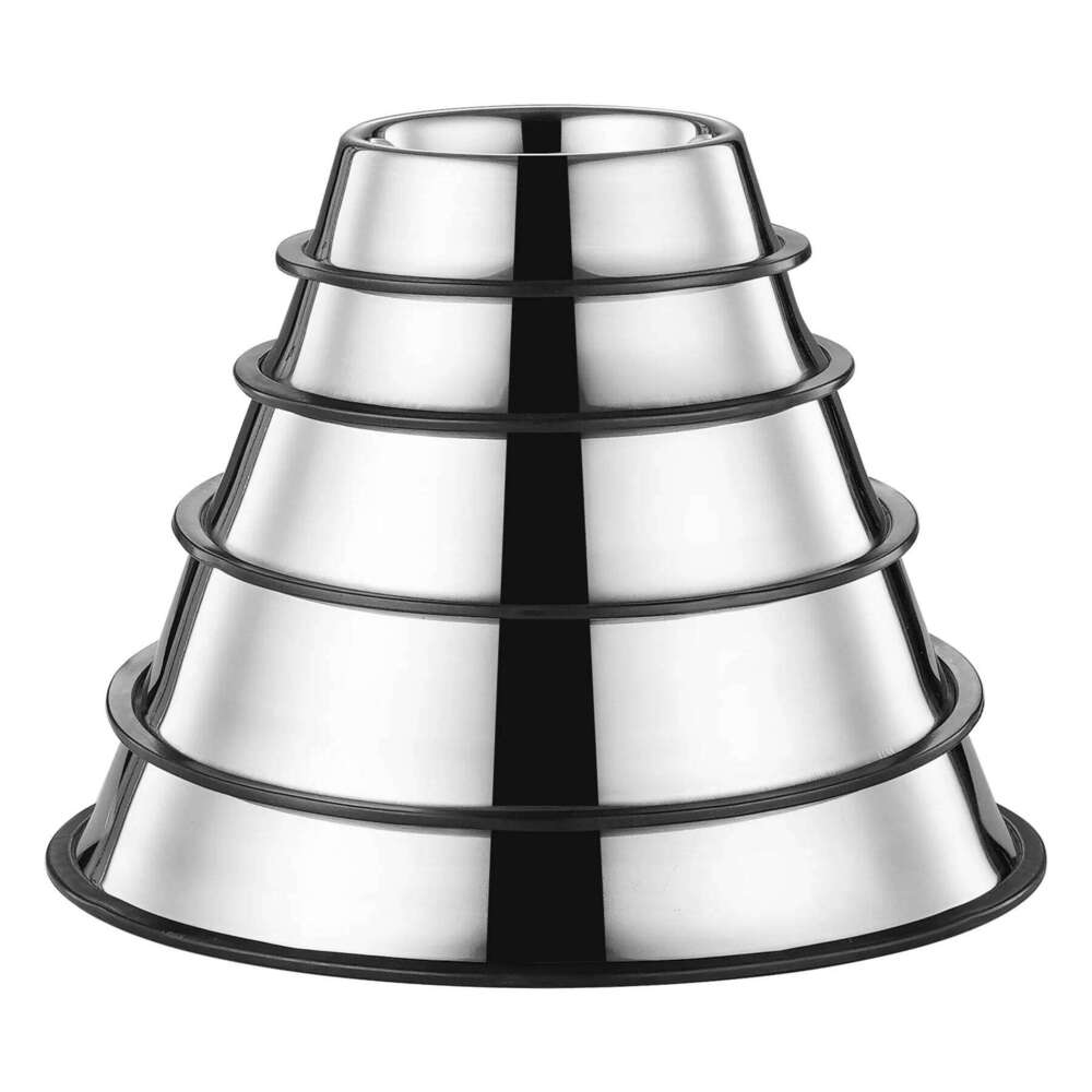 FGG Stainless Steel Storage Container Dog Food Water Bottle Pet Bowl Feeder Dish for Small Large Dogs Cats 26W0330
