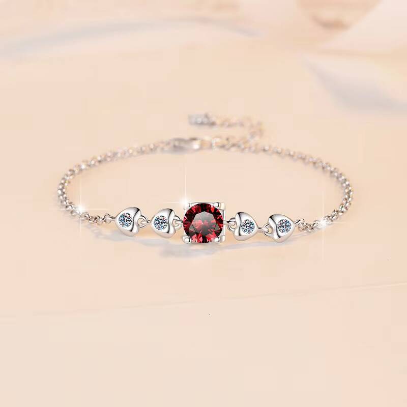 Chic Square Halo Heart Bracelet S925 Sterling Silver Plated 18K Gold Brilliant Cut Moissanite Jewelry for Women