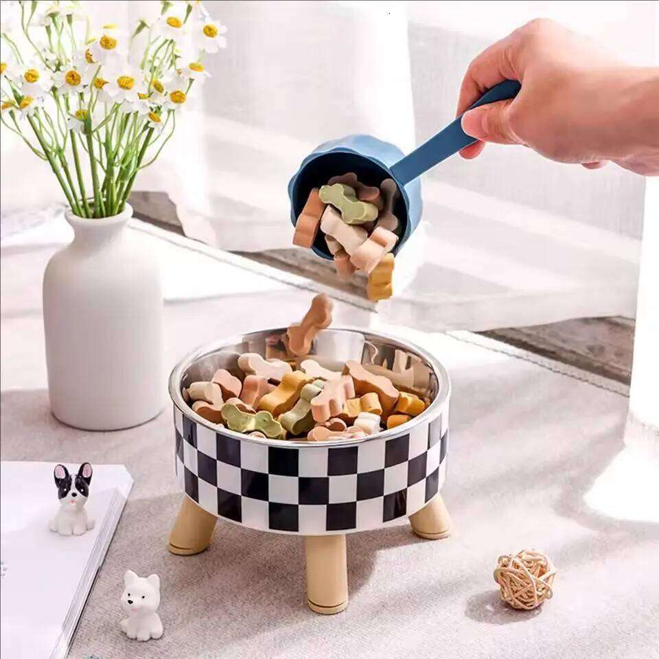 Stainless Steel Elevated Pet - Cat Dog Food Water Dishes, Raised Feeding Bowls for Pets 26W0330