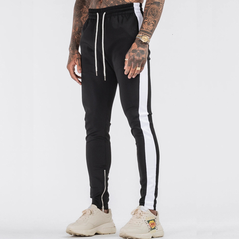 Trendy American-style summer mens color-blocked sports pants loose-fitting casual pants with logo