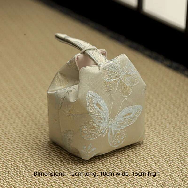 Chinese Embroidery Brocade Fabric Cozies Antique Storage Kettle Cozy For Teapot Hand Travel Tea Set Bag Teaware Supplies Craft