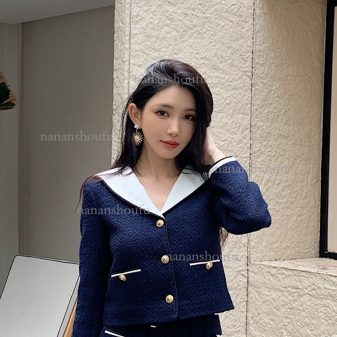 2026 Designer Women's Set Luxury Brand Coarse Felt Coat High Waist Slimming Short Sleeve Small Fragrant Style Short Sleeve Dress Essential For Da