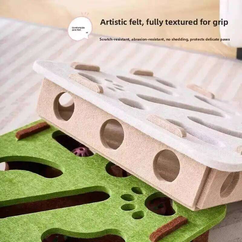 Interactive Felt Puzzle Box Exercise Toy With Ball Indoor Sports Entertainment Hunting Cat Scratching Toys